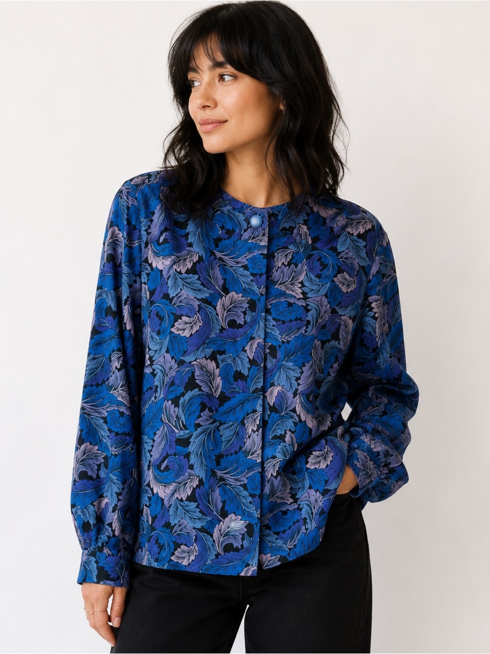 Vintage 80s Pendleton Blue and Purple Paisley Shacket Blouse